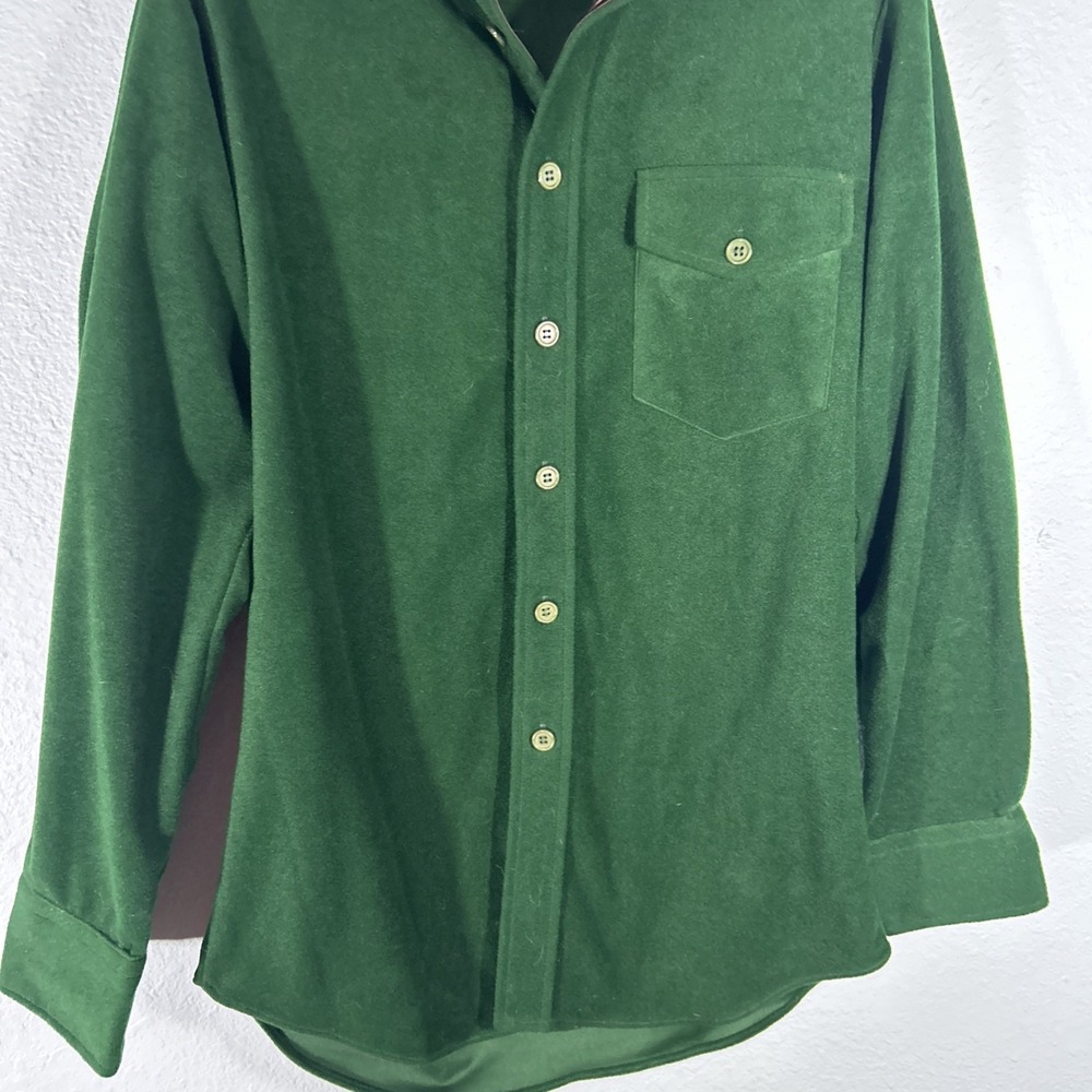 1980s Lee Shacket Size Small Forest Green Western Button Down Cruiser Shirt VTG - Picture 3 of 13